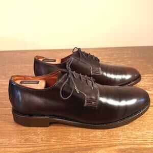 Allen Edmonds Whitney Plain Toe Derby Shoes in Brown, size 9.5 D